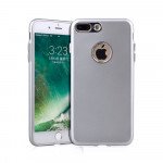 Wholesale iPhone 7 Plus Metallic Style Slim Hybrid Case (Silver)